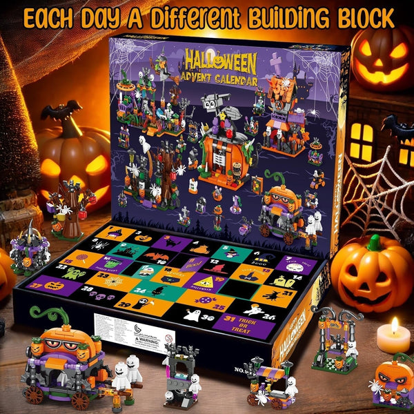 🎃HALLOWEEN PRE-SEASON 50% OFF👻- 31 Day Halloween Advent Brick Festival Calendar🗓️Open a New Halloween Surprise Every Day!