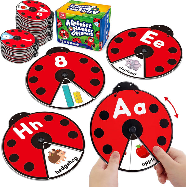 🎁Early Learning Montessori Spinning Flash Cards – 🎨ABC 123 Alphabet & Number Toy for Kids (3–5 Years) | Phonics Game, Learn to Read, Speech Therapy & Preschool Educational Gift